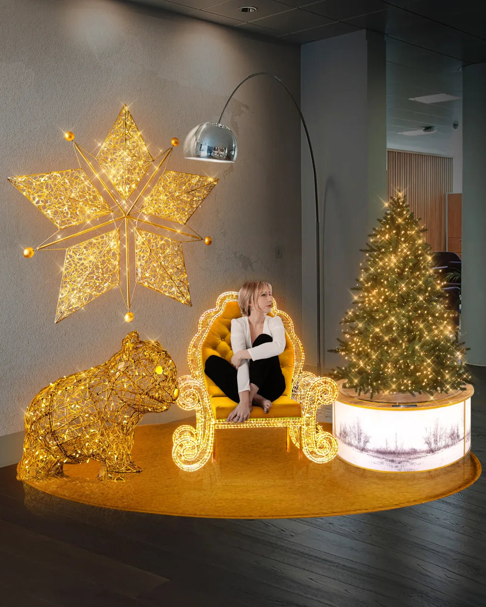 LED-Stern NAOMI – geometrische Lichtfigur aus Aluminium