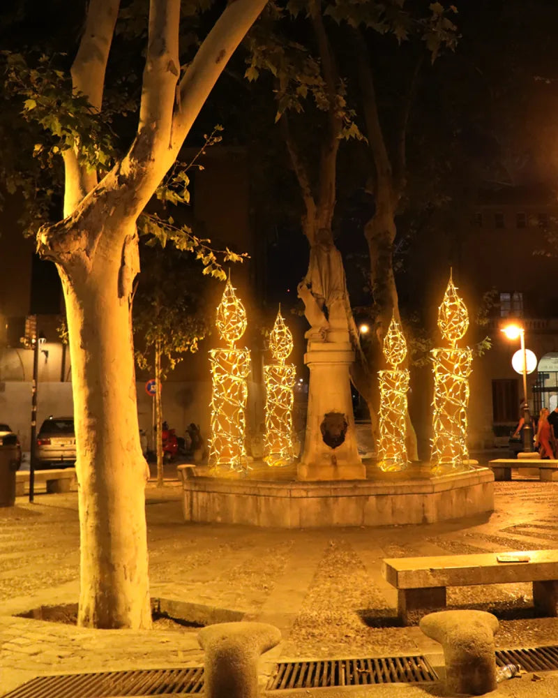 Alganic Lichtobjekt Kerze – gold und rot, in drei Varianten