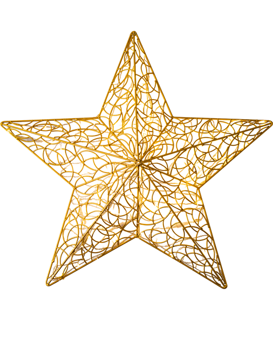 Großer LED-Stern in Gold von Alganic, 130 cm – festliche Lichtskulptur aus Aluminium für beeindruckende Innen- und Außendekoration